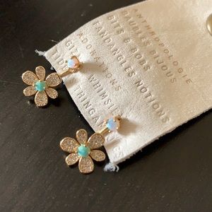 Anthropologie opal flower drop earrings